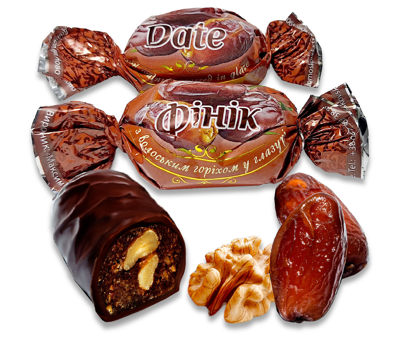Цукерки "Фінік у шоколаді з волоським горіхом", ТМ Amelia