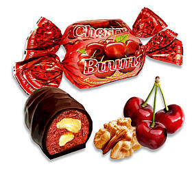 Цукерки "Вишня в шоколаді з волоським горіхом", ТМ Amelia