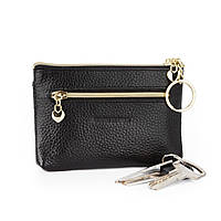 Ключниця шкіряна з кільцем на блискавці VC2013 чорна