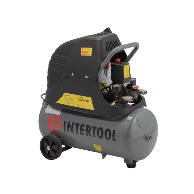 Компресор 24 л, 1.5 кВт, 220 В, 8 aтм, 206 л/хв. INTERTOOL PT-0009 ptor