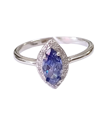 Срібна каблучка з танзанітом КТ1290/ц-тз