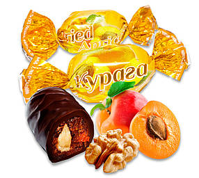 Цукерки "Курага в шоколаді з волоським горіхом", ТМ Amelia