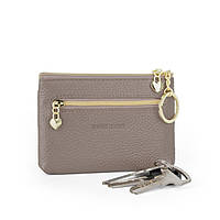 Ключниця шкіряна з кільцем на блискавці VC2013 темний тауп