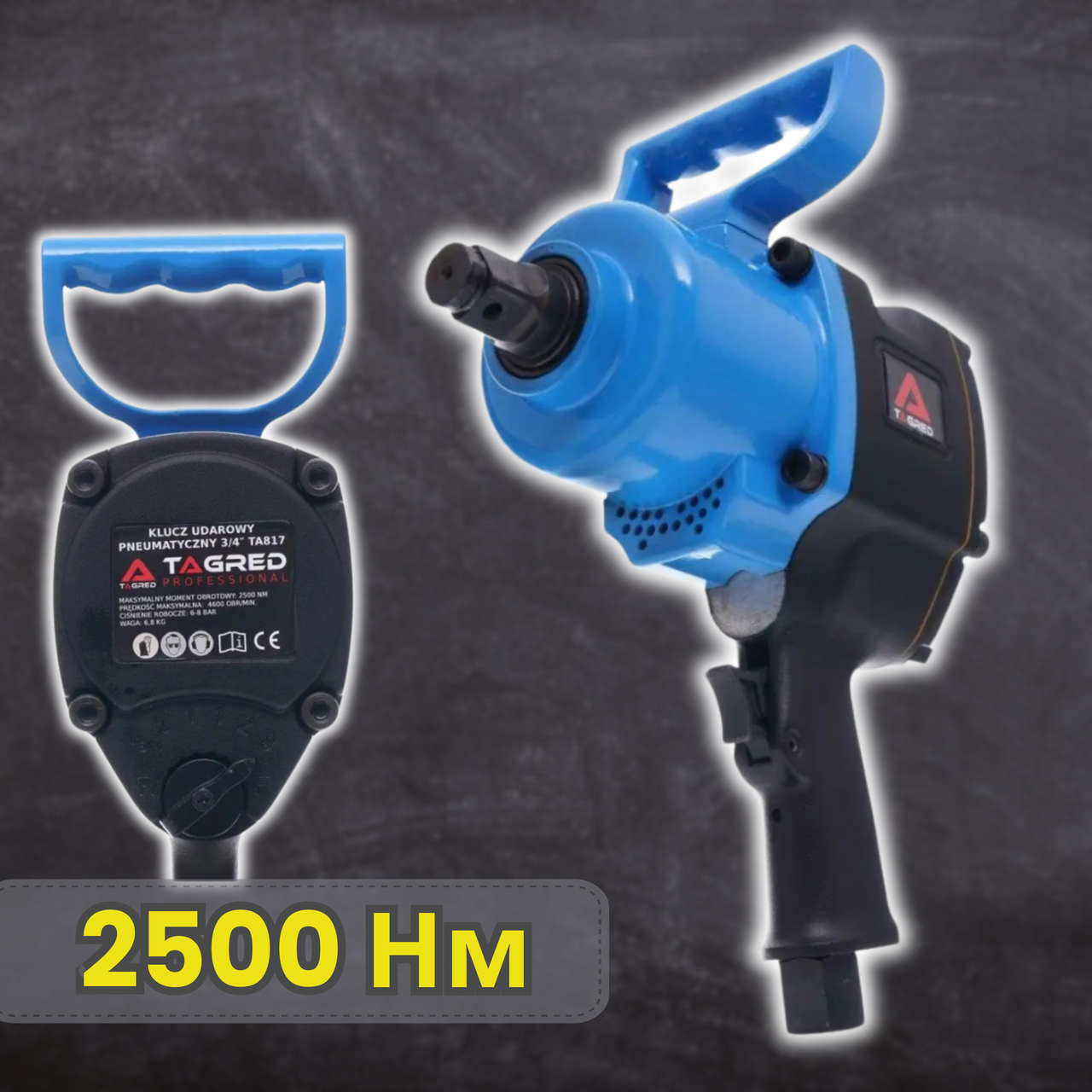 Гайковерт пневматичний TAGRED TA817 2500 Нм 3/4 дюйма 7 барів