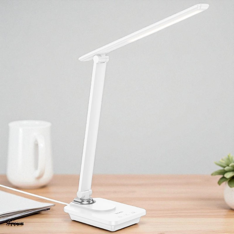 Складна настільна акумуляторна LED-лампа Hoco HX12 5W, сенсорне керування, 3 режими світла, білий, фото 1