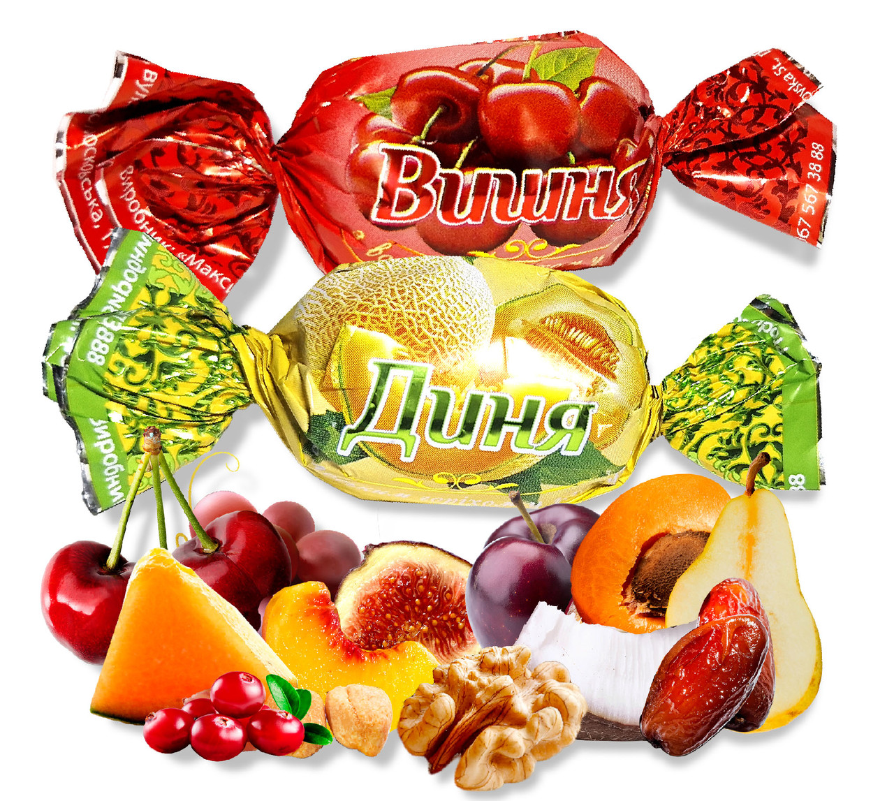 Цукерки "Асорті Преміум (Premium Assorti) з волоським горіхом у шоколаді" 12 видов, ТМ Amelia