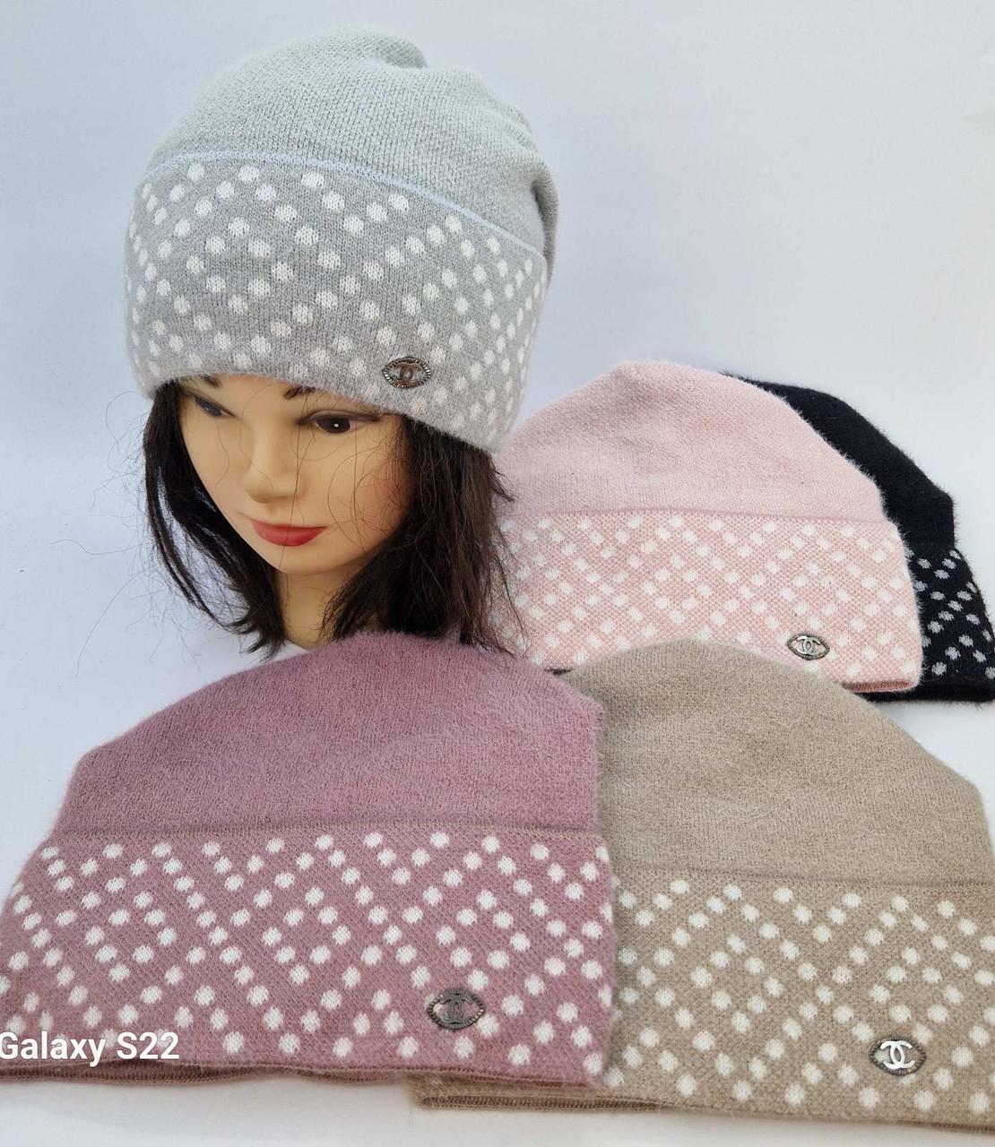 Шапки жіночі альпака з защіпом на флісі оптом