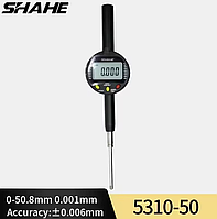 Індикатор цифровий годинникового типу Shahe 5310-50 без вушка, діапазон 0-50.8 мм, похибка ±0,006 мм