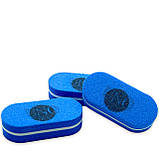 Набір №005 синіх овальних міні бафіків 180/240 грит (4,5 см; 50шт./уп.) для манікюру та педикюру, фото 2