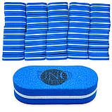 Набір №005 синіх овальних міні бафіків 180/240 грит (4,5 см; 50шт./уп.) для манікюру та педикюру, фото 6