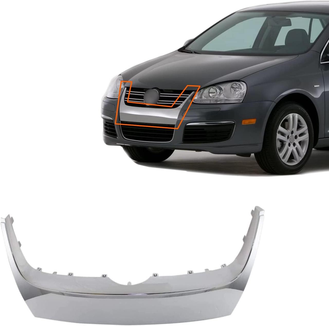 Решітка в капоті: хромована накладка VW JETTA III 06- (TEMPEST). 1K5853761A2ZZ, фото 1