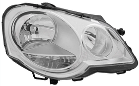 Фара права Volkswagen Polo 6 05-09 Depo H7/H1/W5W/PY21W, -лампа, кор., хром.відб.