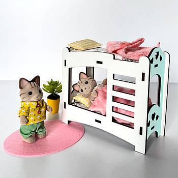 Двоярусне ліжко (М'ятна) для ляльок LOL NestWood