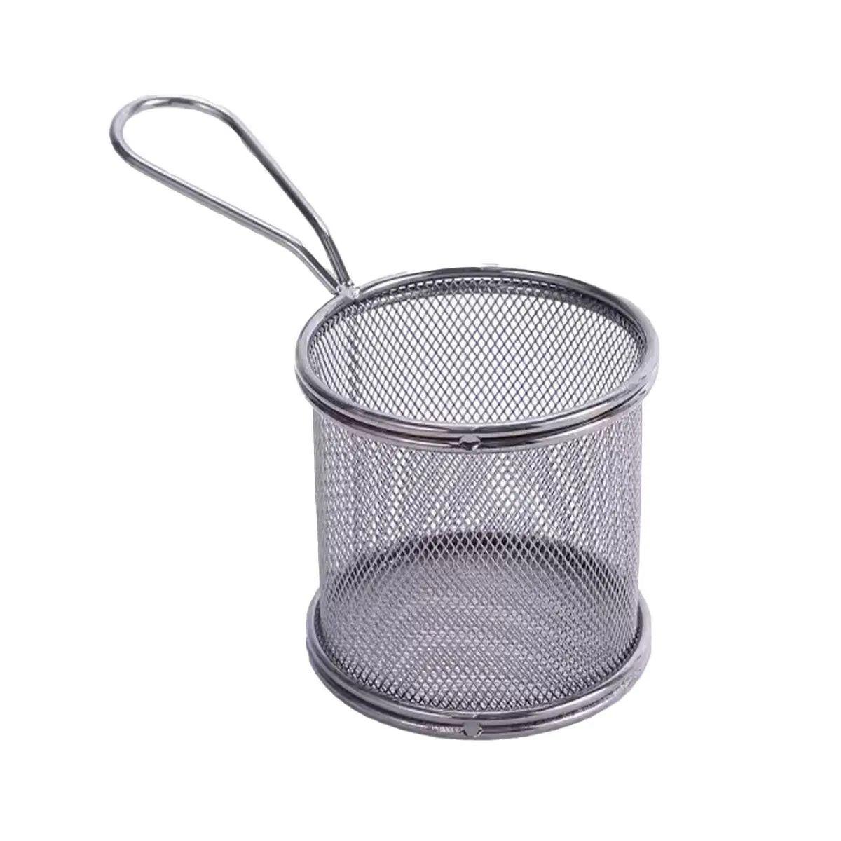 Корзина сервировочная для картофеля фри и снеков 9×9×9 см Черная HP-19-5-B, фото 1