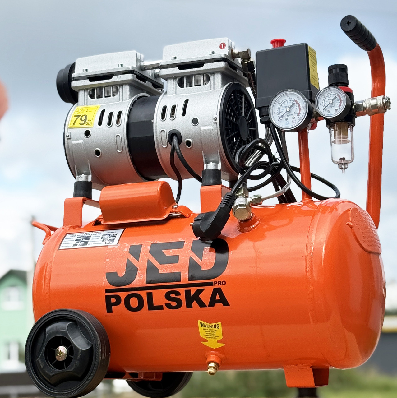 Компресор безмасляний 24 л. 230 л/хв. JED POLSKA PL241 2000W, фото 1
