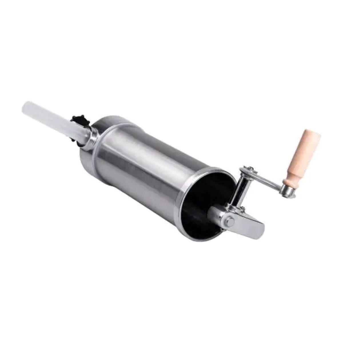 Вертикальний шприц для ковбаси 2,5 л з нержавіючої сталі шприц ковбасний 4 насадки 16788-6, фото 1