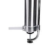 Вертикальний шприц для ковбаси 2,5 л з нержавіючої сталі шприц ковбасний 4 насадки 16788-6, фото 5