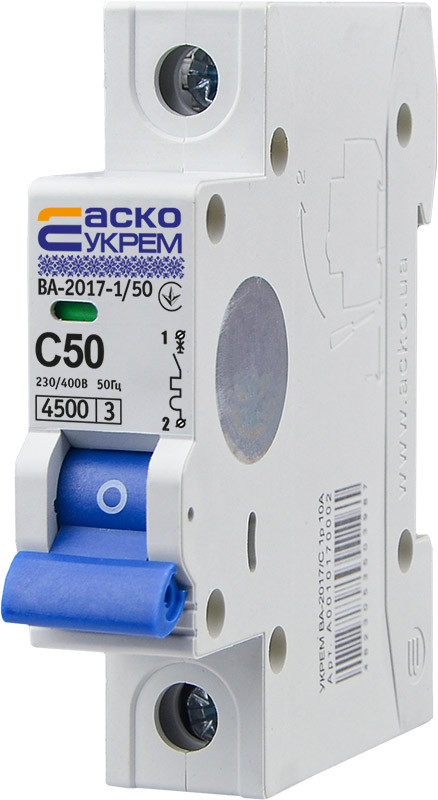Автоматичний вимикач УКРЕМ ВА-2017/С 1р 50А АСКО, фото 1