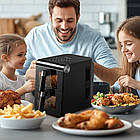 Аерофритюрниця SK-10084 2 контейнери 6,5+6,5 л 3400 Вт аерогриль фритюрниця без олії мультипіч, фото 2