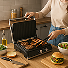 Електрогриль СВ-1084 2500 Вт з антипригарним покриттям контактний притискний гриль для кухні, фото 2