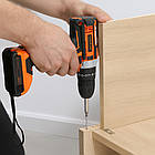 Акумуляторний шурупокрут із набором інструментів 2 акумулятори бездротовий дриль жовтогарячий, фото 2