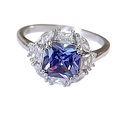 Срібна каблучка з танзанітом КТ04-тзц