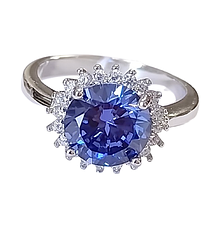 Срібна каблучка з танзанітом КТ450/ц-тз