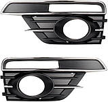 Решітка бампера права Volkswagen Beetle 11-19 чорна хром молдинг (Тайвань). 5C5854662JZLL, фото 7