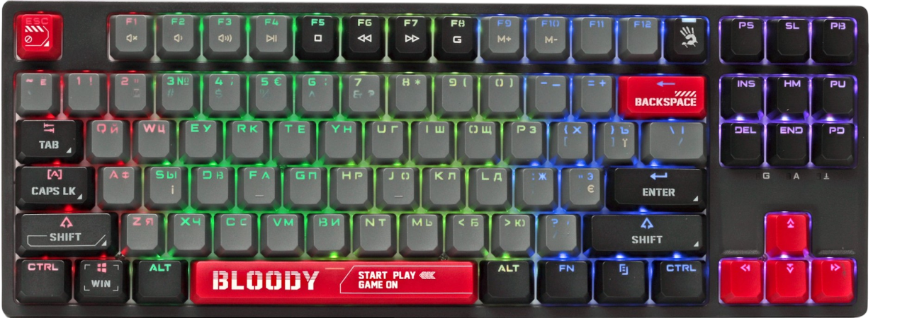 Клавіатура A4Tech Bloody S87 Energy RGB Red
