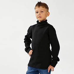 Дитяча водолазка-гольф чорного кольору з начосом тм "ОК" Розмір: 128-134 (33079-3)