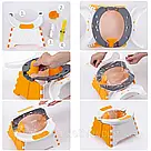 Портативний складний туалет для дітей, Білий оранж / Дорожній горщик для дітей / Складний горщик, фото 5