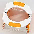 Портативний складний туалет для дітей, Білий оранж / Дорожній горщик для дітей / Складний горщик, фото 6