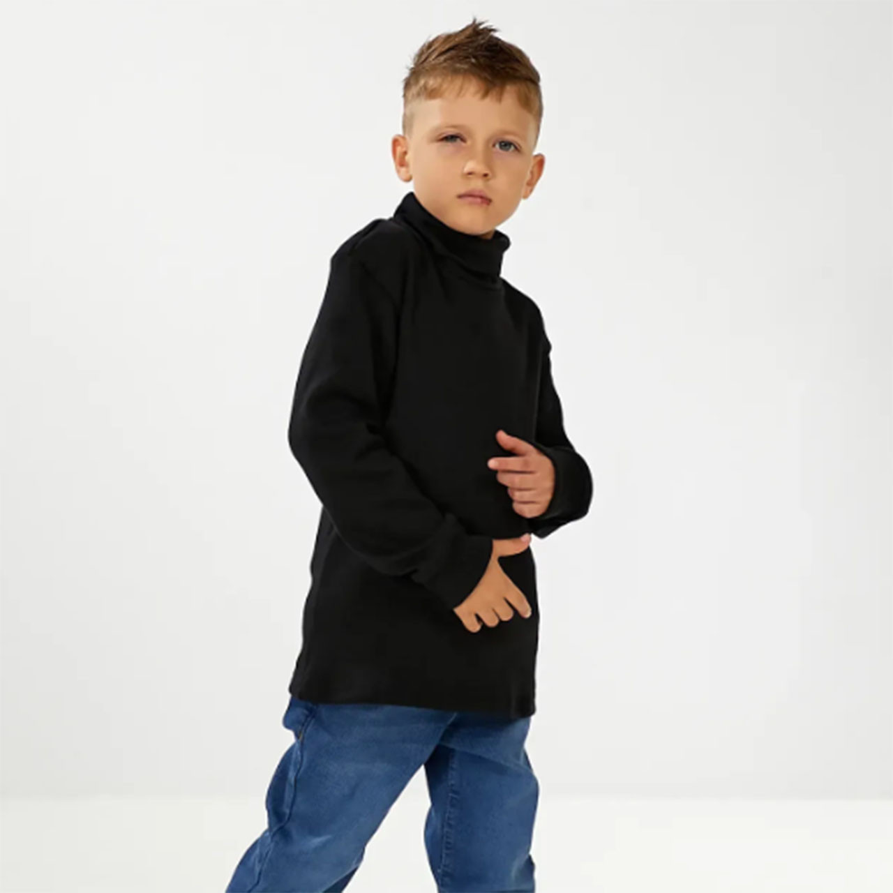 Водолазка чорна з начосом для підлітка Тм "ОК" Розмір: 134-140 (33079-4), фото 1