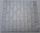 Декоративна самоклеюча 3D панель під срібну цеглу 700x770x5 мм, фото 5