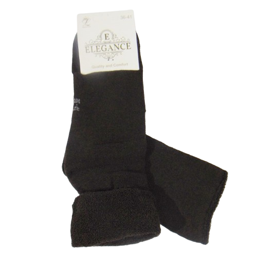 Теплі шкарпетки без гумки з махрою 36-41 коричневі Elegance, фото 1