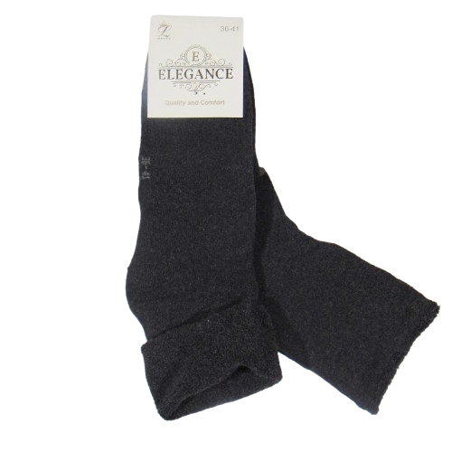 Теплі шкарпетки без гумки з махрою 36-41 сірі Elegance, фото 1