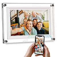 Фоторамка цифрова FRAMEO WiFi 5 дюймів, сенсорний екран, 32ГБ, microSD, JPEG PNG, прозорий корпус