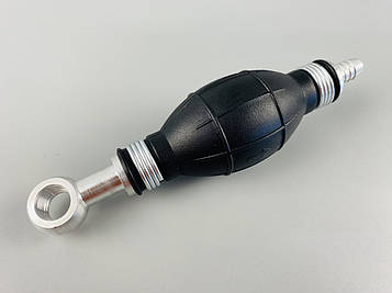 Ручний насос для перекачування рідини з клапаном масло-бензостійка гума алюмінієві наконечники d = 10 мм/d=14 м Код/Артикул