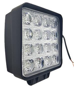 LED фара квадратна 48W, 16 ламп, широкий промінь 10/6000K 30V Код/Артикул LED 48-01