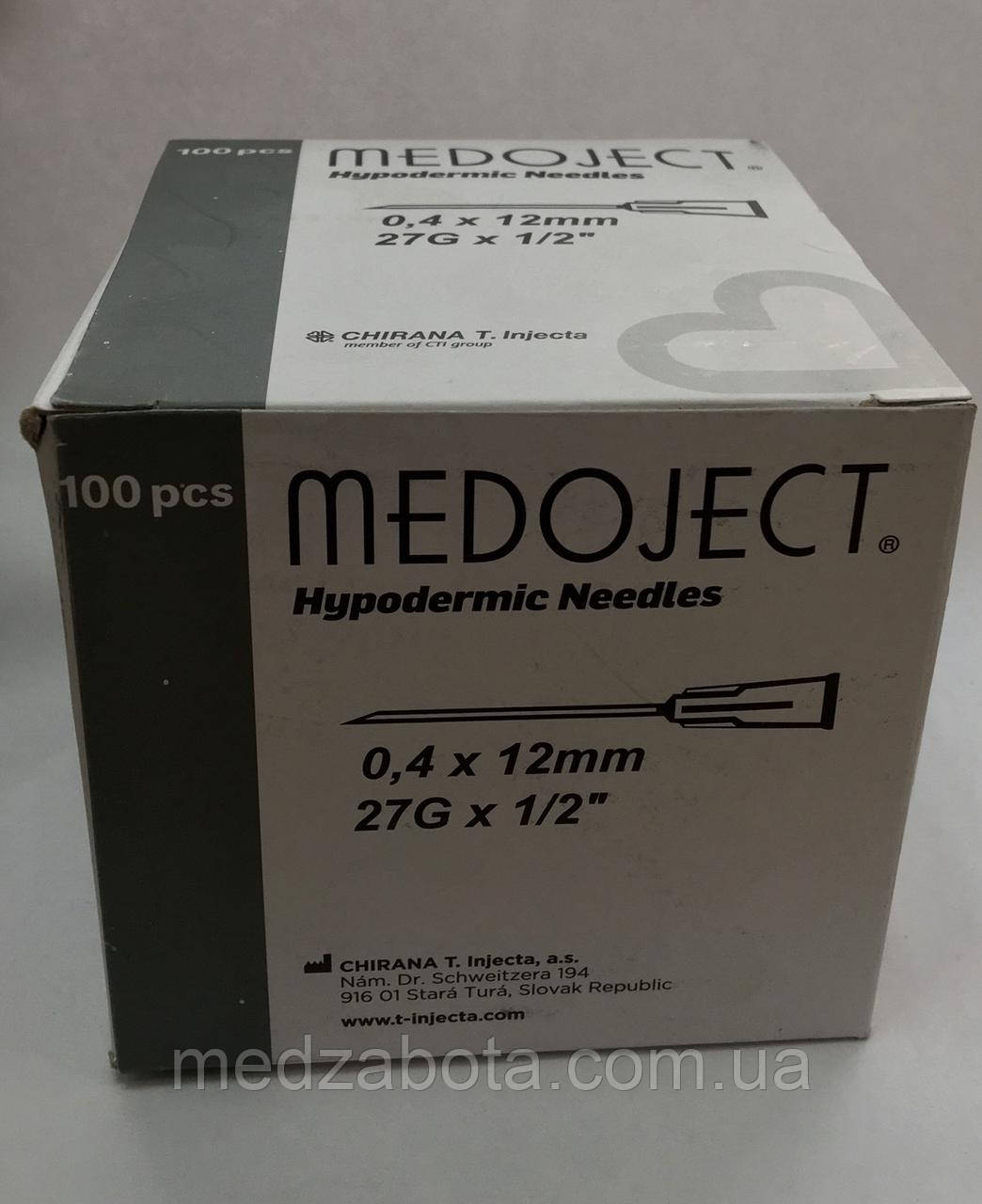 Голки ін'єкційні 100 штук 0,4*12мм 27G, фото 1