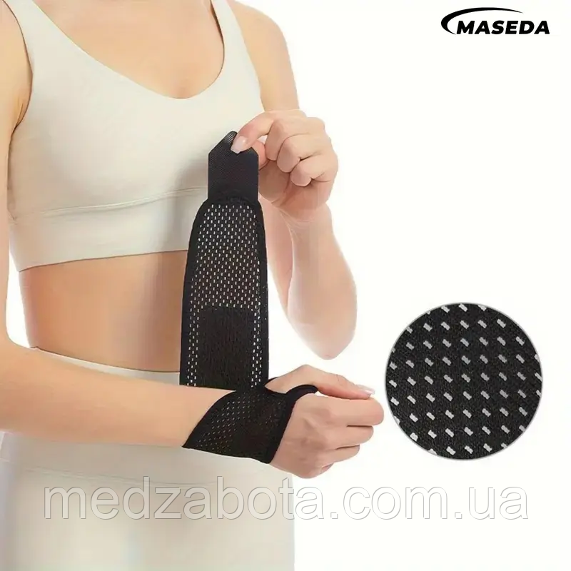 Напульсник універсальний чорний сітчастий, фото 1