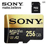 Карта памяти 256GB Sony microSD (V60, A2, U3) с адаптером