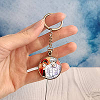 Брелок круглий Еритроцит та Лейкоцит 1 по аніме Робота клітин Біжутерний сплав 2,5 см