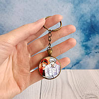 Брелок круглий Еритроцит та Лейкоцит 1 по аніме Робота клітин Бронза 2,5 см