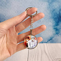 Брелок круглий Еритроцит та Лейкоцит 1 по аніме Робота клітин Нержавіюча сталь 2,5 см