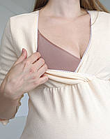 Піжама для вагітних зі штанами WAFFLE (ванільний), фото 7