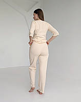 Піжама для вагітних зі штанами WAFFLE (ванільний), фото 5