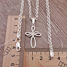 Срібна цепочка з хрестиком жіноча Струмочок. Срібний хрестик і ланцюжок Струмок. 50 см, фото 4