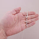 Срібна цепочка з хрестиком жіноча Струмочок. Срібний хрестик і ланцюжок Струмок. 50 см, фото 2