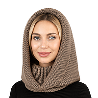 Капор-капюшон в'язаний з коміром